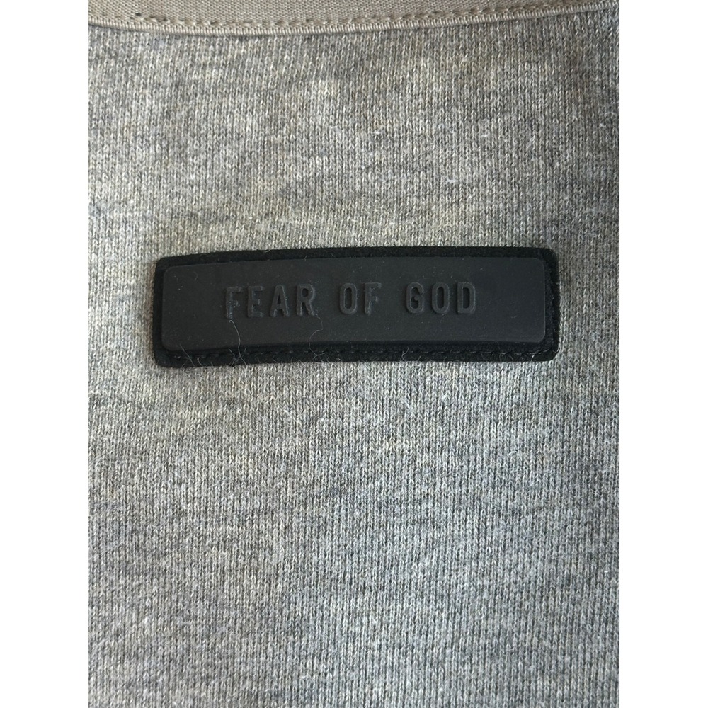 Fear of God Essentials‎ Grey Crewneck Sweatshirt Oversized Logo Fleece Large - Picture 11 of 11